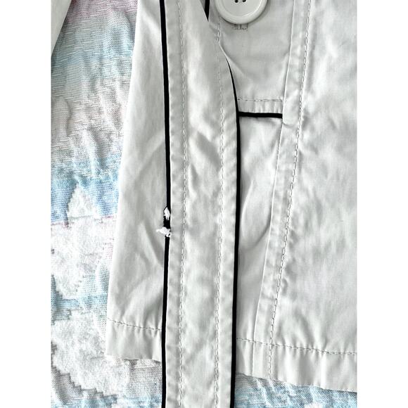 Light Gray Belted Rain Coat Jacket (Cotton Blend) by Joujou - Picture 7 of 7